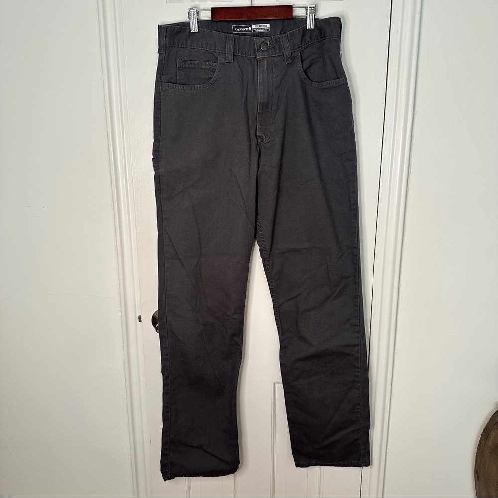 Carhartt Relaxed Fit 32x34 Men's Dark Gray Pants Canvas Jeans Chinos Workwear